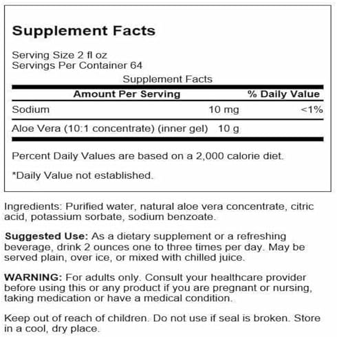 Swanson Aloe Vera 1 Gallon (3.78 l) Liquid