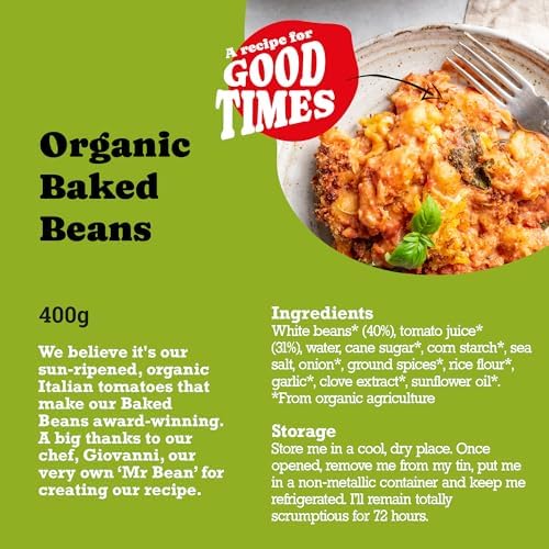Mr Organic - Baked Beans - Certified Organic and Vegan - Baked Beans in a BPA-Free Tin