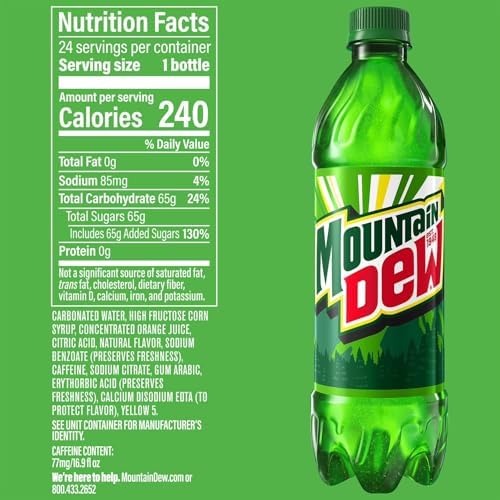 Mountain Dew's, Original,16.9 fl oz Bottles (Pack of 24)