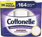 Cottonelle Ultra ComfortCare Soft Toilet Paper with Cushiony Cleaning Ripples, Family Mega Rolls, 325 Sheets Per Roll, 18 Count (Pack of 2)