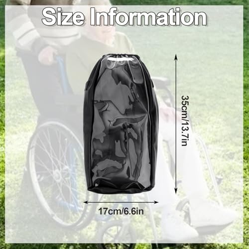 Protective Cover for Electric Wheelchairs Joystick, Waterproof Power Wheelchair Arm Joystick Cover, Electric Wheelchair Control Protector, with Adjustable Strap (Black)