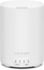 ASAKUKI Essential Oil Diffuser for Home, 300 ml Humidifier with Automatic Shut-Off, Quiet Aromatherapy Diffuser with 7 LED Lights for Living Room, Kitchen, Bedroom, Hotel, Gift for Mom - Pure White