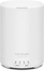 ASAKUKI Essential Oil Diffuser for Home, 300 ml Humidifier with Automatic Shut-Off, Quiet Aromatherapy Diffuser with 7 LED Lights for Living Room, Kitchen, Bedroom, Hotel - Pure White