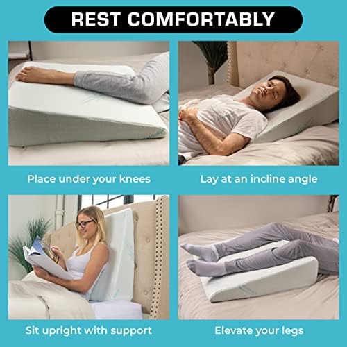 Xtreme Comforts Wedge Pillow Headboard | 7 Inch Bed Wedge Pillow Cushion for Sleeping, Reading, and Lounging | Multi-Use Support for Upright Rest as a Sleep Apnea Pillow, Back Support & Leg Elevation