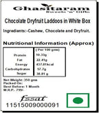 Ghasitaram Gifts Rakhi Gifts for Brothers Rakhi Sweets - Chocolate Dryfruit Laddoos in White Box with Beads Rakhi