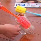 2Pcs Long Handle Glass Bottle Cleaning Brush, Milk Bottle Tea Cup Sponge Cleaner, Kitchen Water Bottle Sponge Brush