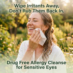 Allergy Eye Wipes for Dry Itchy Red Eyes 60 Count | Drug Free Eye Wipes for Pollen Pets & Seasonal Allergies | Hyaluronic Acid, Chamomile & Aloe | Individually Wrapped Sensitive Eye Cleansing Wipe