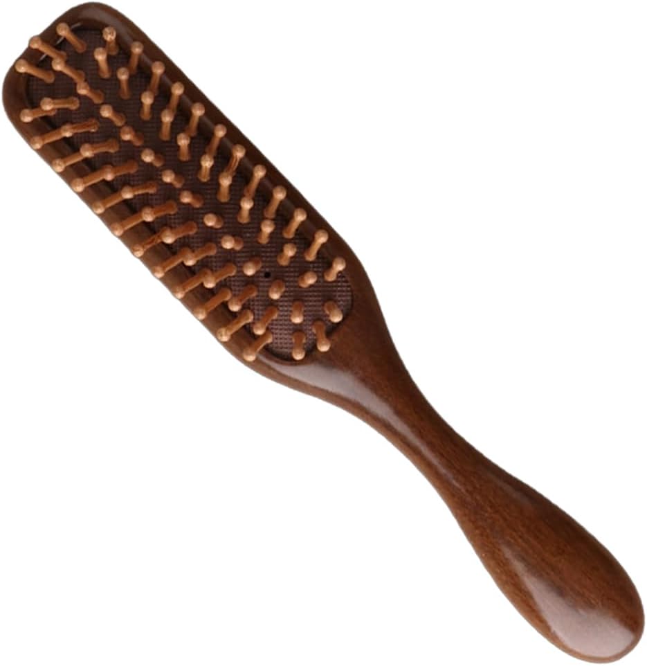 Massage Air Cushion Comb,Mini Wooden Scalp Massager,Portable Travel Hairbrush Hair Detangling Brush for Reducing Hair Breakage,Wet Thick Curly Anti Static Detangling Brush,1 Pices