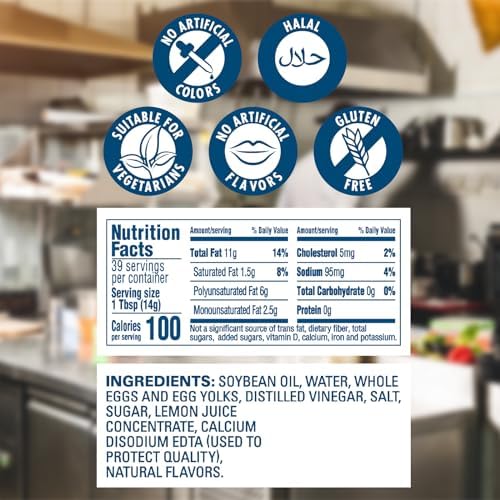 Hellmann's Real Mayonnaise Squeeze Bottle Made from 100% Recycled Plastic, No-Mess Cap, Condiment for Sandwiches, Salads, Mayo Made with Cage Free Eggs, Gluten Free, 20 oz, Pack of 12