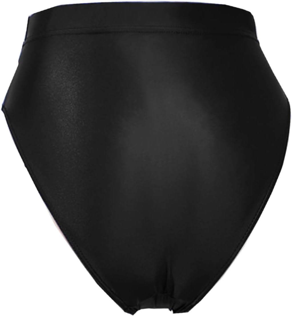 Women's High Cut Thongs Briefs Ballet Dance Underwear Booty Shorts Shiny Panties