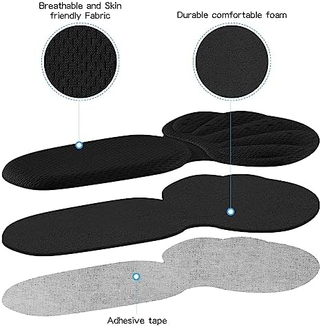 Adhesive Back of Heel Cushion Pads, Heel Grips Inserts for Boots, Too Big Loose Shoes, Reusable Heel Guards Liners for Women Men, Improve Shoe Fit