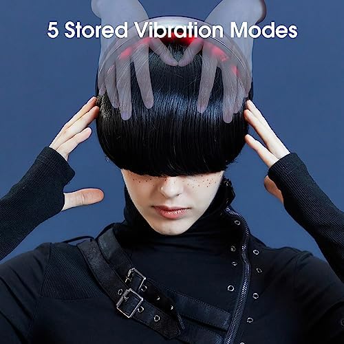 Master Massage Upgraded H2 Electric Scalp Massager for Head Massage with Heating, for Stronger, Thicker, Hair- 10 Vibrating Contacts, Phototherapy, for Deep Relaxation, Stress Relief-(Black)