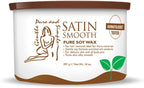 Satin Smooth Soy Hair Removal Wax - Painless Waxing for Sensitive Skin, Effective for Face, Legs, & Bikini, Ideal for Fine to Coarse Hair 14 oz