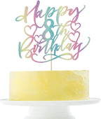 color flash Happy 8th birthday Cake Topper Boys and girls Happy birthday Cake Topper Children's party cake decorations