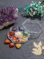 PESOENTH 7 Chakra Stones Chakra Crystals,Natural Gemstones Crystals Healing Stones with Engraved Reiki Symbols Chakras Heart Shaped Stones Set,Spiritual Crystal Gifts for Beginners Yoga Meditation