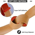16.4Ft Floor Transition Strip Self Adhesive Vinyl Cover Floor Strip Flat Divider Transition Strip Wood Grain Design for Laminate Floor Gaps and Doorway Transitions (16.4Ft x 2 Inch, Light Brown)