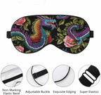 Dragons Flowers Peonies Sleep Mask Classical Asian Chinese Dragon Men Women Sleep Mask with Adjustable Strap Eye Cover Eye Shade for Travel, Nap,Meditation