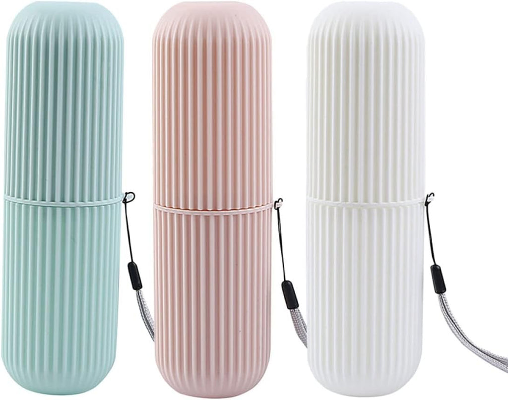 Beavorty 3pcs Travel Case for Toothbrushes Eco-friendly Holder Capsule Case Storage Box Random Color
