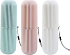 Beavorty 3pcs Travel Case for Toothbrushes Eco-friendly Holder Capsule Case Storage Box Random Color