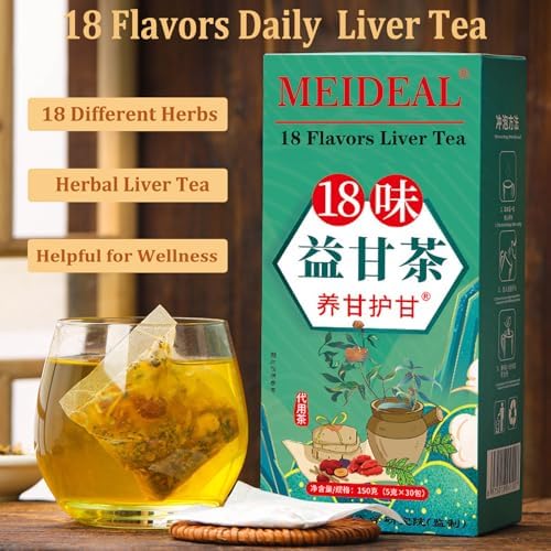 Daily Liver Tea, 18 Flavors Liver Tea with 18 Different Herbs for Better Liver, Natural Herbal Tea for Liver (2 Boxes 60 Bags)