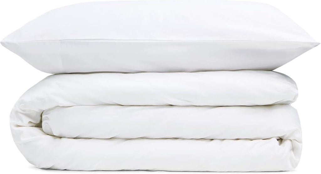 Saint Moritz Sateen Sheet Set - Queen, White - 400 Thread Count Luxury Cotton Sheets - Includes 1 Flat Sheet, 1 Fitted Sheet and 2 Pillowcases - Silky Soft Sateen Bedding