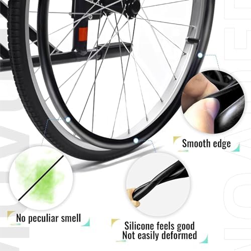Silicone Wheelchair Push Rim Covers, Silicone Hand Push Cover, Non-Slip Wear-Resistant Hand Push Cover, Improve Grip and Traction (Color : B, Size : 24 Inch)