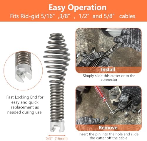 Drain Cleaner Cutter Head, 10pcs Drain Cleaner Combination Cutter Head Set, Pipeline Dredging Machine Cutting Head, Manganese Steel Drain Cutting Head Tools for Drain Augers