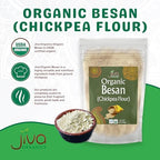 Jiva Organics Organic Chickpea Flour, Besan 2 Pound - Non-GMO, Gram Flour Fine - Vacuum Packed