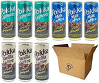 POKKA Coffee 9-Pack Set - Milk Coffee, Vanilla Coffee, Cappuccino, 8.1 Fl Oz (240ml) Each (Milk-Vanilla-Cappuccino (3 Each))