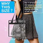 Hoiny Clear Bag for Stadium Events Approved, 12x6x12 Large Transparent Tote, Clear Bag for Gym Concert Sports