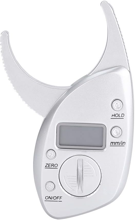 Body Fat Caliper Handheld BMI Body Fat Measurement Device Body Measure Tape Arms Chest Thigh or Waist Measuring Tape Measures Body Fat for Men and Women 3V Battery (Not Included)