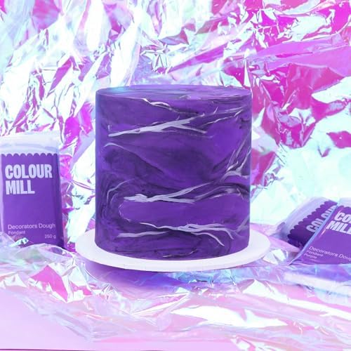 Colour Mill Decorators Dough Edible Cake Covering | Easy-to-Roll, Easy-to-Drape Fondant | Vanilla-Flavored Sugarpaste - 8.8 Ounce Purple
