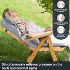 2-in-1 Neck & Lumbar Support Pillow with Adjustable Height and Ergonomic backrest Design, Suitable for recliners, Sofas, high-Back Rocking Chairs, Relieve Back Pressure.