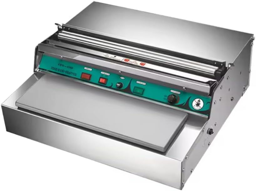 Heating Film Sealing Machine, Hand Food Wrap Film Dispenser Wrapper Wrapping Machine for Fruit Tray Food Packaging, 18 inch