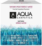 AQUA Carpatica Natural Spring Water with Electrolytes, Artesian Bottled Water, 1 Liter / 33.81 oz. (12 Pack)