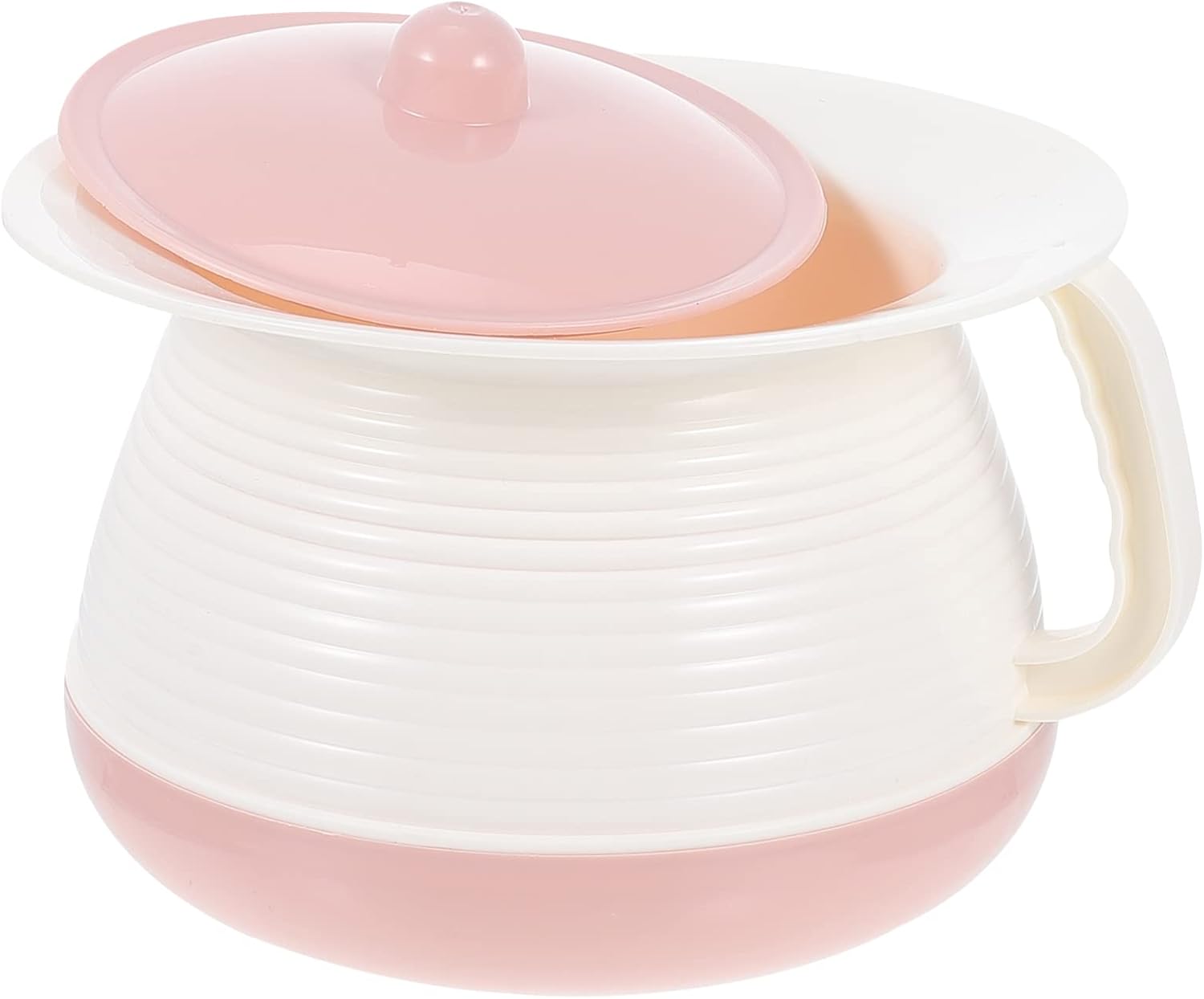minkissy Portable Spittoon with Lid Small Chamber Pot for Elderly Kids Covered Night Urinal Home Hospital Use 8.27X7.28X5.51 Inch Easy to Clean Durable Material