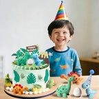 Simpfo-27 PCS Dinosaur Cake Topper, Birthday Decorations Set with Dinosaur Eggs, Jungle Leaves - Reusable Dinosaur Cake Decorations for Kids, Dino Theme Party Supplies for Boys Girls Toddler（Simpfo）