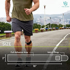 Vital Salveo- Elastic Breathable Knee Patella Wrap Compression Bandage Brace Support Straps for Pain Relief, Joint Stabilize for Men Women Basketball, Tennis, Soccer, Football (Pair) Black /2"* 16"