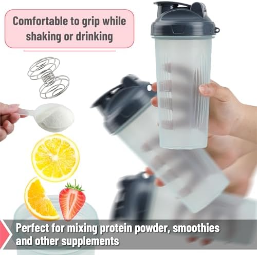 Mr. Pen- Protein Shaker Bottles, 2 Pack, 28 oz, Shaker Bottles with Leak-Proof Flip-Top Lid, Wire Whisk Ball for Smooth Mixing, Ideal for Protein Shakes, Smoothies, and Supplements