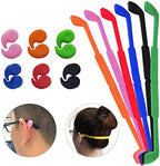 SENHAI 6 Pack Anti-Slip Silicone Glasses Straps with 6 Pairs Ear Grip Hooks, Soft Eyewear Retainer Eyeglasses Holder for Kids Adult Sports - Black, Red, Orange, Pink, Blue, Green