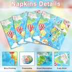 Avezano 100 Pcs Adventure Awaits Napkins 6.5 x 6.5" Adventure Begin Party Decorations Let the Adventure Begin Disposable Paper Napkins Travel Theme Party Napkins