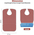 KENOBE 3-Pack Reusable Adult Bibs for Men, Women & Elderly - Waterproof Washable Dining Clothing Protector with Adjustable Neck & Crumb Catcher - Large Feeding Bibs for Seniors with Special Needs