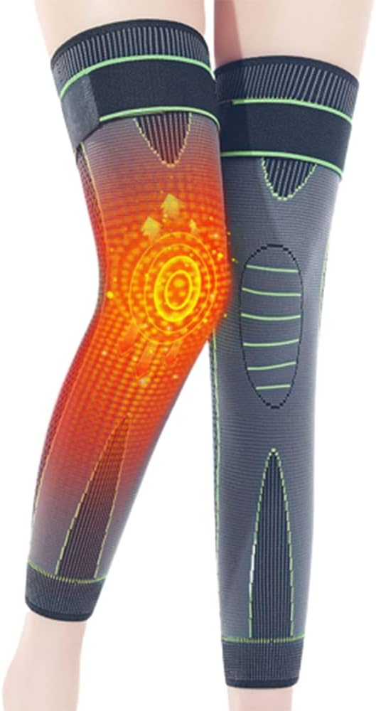 Tourmaline Acupressure Selfheating Knee Sleeve, Mugwort Acupressure Shaping Knee Pads,Mugwort Acupressure Detoxing Shaping Knee Pads,Non-Slip with Bandage,Unisex (Green,40-90kg)