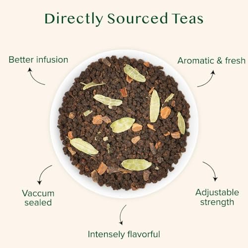 VAHDAM, India's Original Masala Chai Tea Loose Leaf (50 Cups/3.53oz) Blend Of Black Tea, Cinnamon, Cardamom, Cloves & Black Pepper | Ancient Indian House Recipe Of Spiced Masala Tea