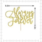 Always and Forever Cake Topper, Gold Glitter Love Cake Topper, Vow Renewal/Engagement/Confession of Love/Bridal Shower/Anniversary/Wedding Party Decoration Supplies (Gold Glitter)