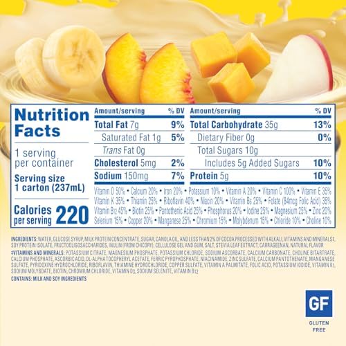 Carnation Breakfast Essentials Fruit and Protein Smoothie Nutritional Drink, Tropical, 24-8 fl oz Cartons