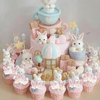 48 PCS Edible Happy Easter Cupcake Toppers Rabbit Ears Bunny Party Cake Decorations Edible Bunny Ear Cupcake Picks for Happy Easter Day Theme Baby Shower Birthday Party Food Decorations Supplies