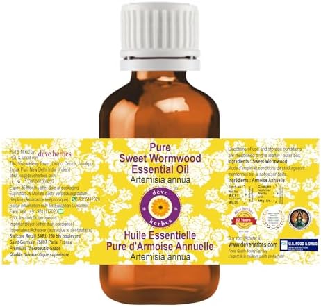 dève herbes Sweet Wormwood Essential Oil (Artemisia annua) Pure | Non-Sticky | Non-Greasy | Lightweight | Men & Women | All Skin Types | Steam Distilled 15ml (0.5 oz)