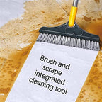 2 in 1 Floor Brush Scrubber with Long Handle Grout Brush 3 Poles 53.5'' New Upgrade Stiff Bristle Cleaning Scrub Brush with Squeegee 120°Rotating Tile Brush for Cleaning Bathroom Glass Patio Kitchen