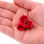Global Sugar Art Rosebud Deep Red Unwired Sugar Cake Flowers,Tiny, 36 Count by Chef Alan Tetreault